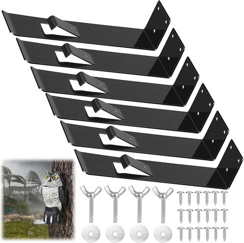 4 Pack Owl Mounting Bracket – Metal Bracket with Secure Clip Heavy Duty Owl Attachment Post Mount for Plastic Garden Owls in Kuwait