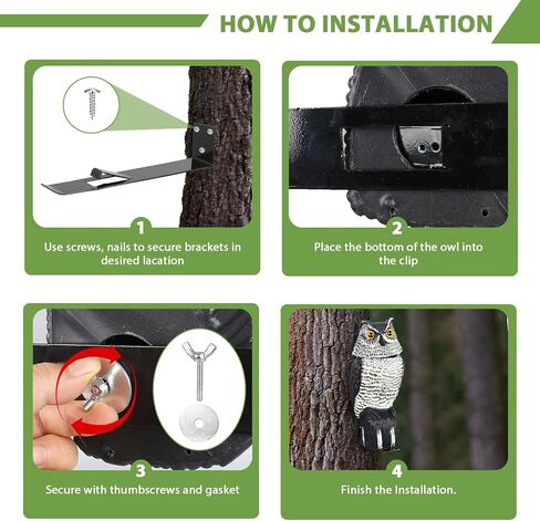 4 Pack Owl Mounting Bracket – Metal Bracket with Secure Clip Heavy Duty Owl Attachment Post Mount for Plastic Garden Owls in Kuwait