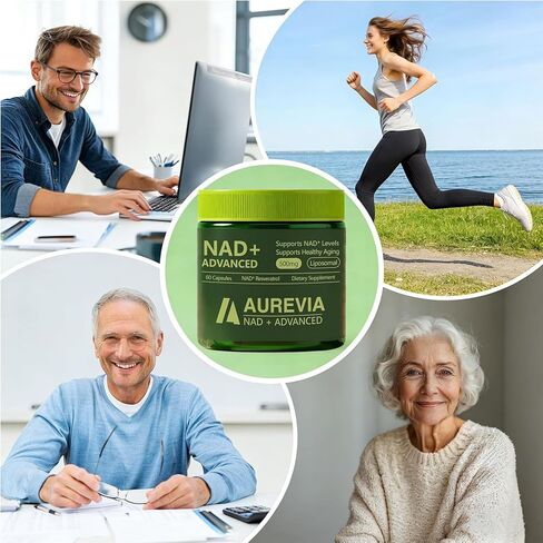 Aurevia NAD Advanced Supplement, Aurevia NAD+ Advanced 500mg Liposomal for Energy & Cellular Health - Women & Men, 60 Capsules (1pcs) in Saudi Arabia