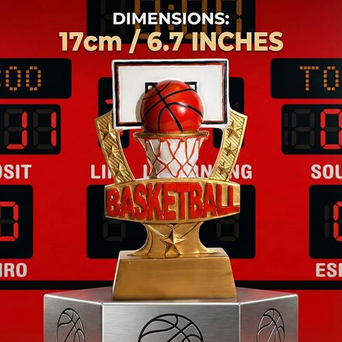 6.5inch Basketball Trophy Small Basketball Trophy Award Resin Basketball Trophy for Basketball Sport Plaque Basketball Contest Basketball Team Prize Gift Trophies for Competition in Saudi Arabia