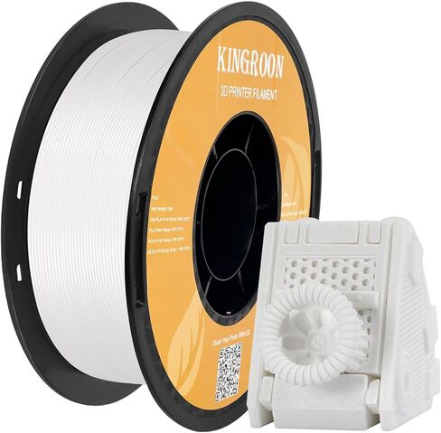 Kingroon High Speed PLA 3D Printer Filament 1.75mm, 3D Printer Rapid Filament for 30-600mm/s Hyper Printing Filament, Dimensional Accuracy +/- 0.03 mm, 1kg Plastic Spool(2.2lbs) (White) in Saudi Arabia