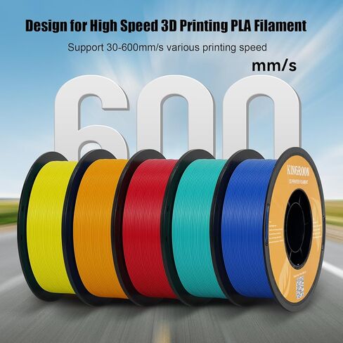 Kingroon High Speed PLA 3D Printer Filament 1.75mm, 3D Printer Rapid Filament for 30-600mm/s Hyper Printing Filament, Dimensional Accuracy +/- 0.03 mm, 1kg Plastic Spool(2.2lbs) (White) in Saudi Arabia