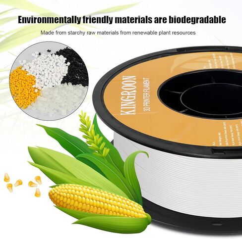 Kingroon High Speed PLA 3D Printer Filament 1.75mm, 3D Printer Rapid Filament for 30-600mm/s Hyper Printing Filament, Dimensional Accuracy +/- 0.03 mm, 1kg Plastic Spool(2.2lbs) (White) in Saudi Arabia