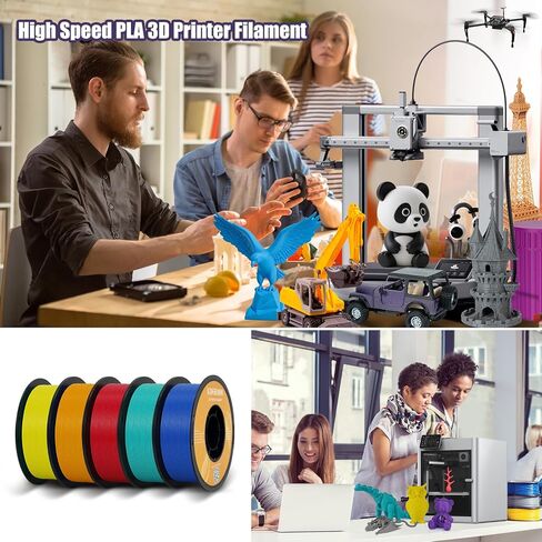 Kingroon High Speed PLA 3D Printer Filament 1.75mm, 3D Printer Rapid Filament for 30-600mm/s Hyper Printing Filament, Dimensional Accuracy +/- 0.03 mm, 1kg Plastic Spool(2.2lbs) (White) in Saudi Arabia