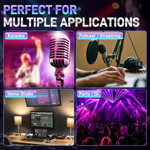 6-Channel DJ Audio Mixer with Bluetooth, USB/MP3 Sound Card, Built-In DSP Effects & 48V Phantom Power, Compact Mixing Console for Karaoke, Podcast, Live Streaming, and Studio Recording in Kuwait