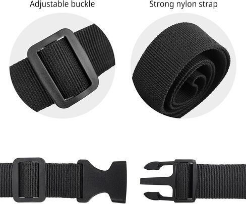 2 حزمة من أشرطة النايلون، 1 بوصة × 71 بوصة، أشرطة بإبزيم أسود، حزام الأمتعة، أشرطة قابلة للتعديل سريعة الفك للأمتعة وحقائب الظهر (2) in Kuwait