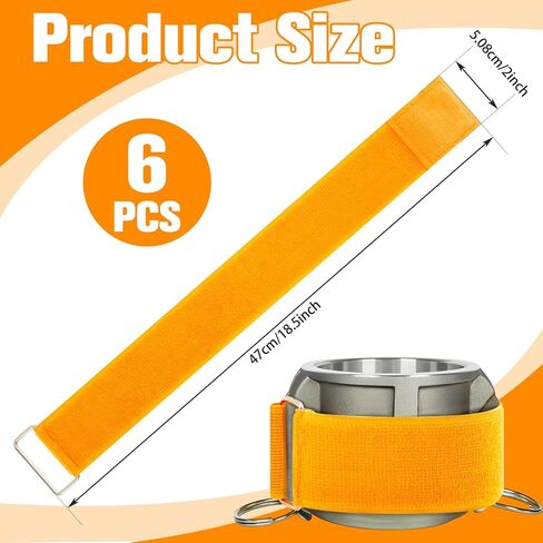 مجموعة من 6 قطع من SATINIOR مقاس 2 بوصة × 18.5 بوصة وشريط فيلكرو قابل للتعديل مع إبزيم معدني وحزام أمان قابل لإعادة الاستخدام وأشرطة تأمين متعددة الأغراض من النايلون تناسب تركيب أخدود الكاميرا مقاس 3 بوصات in Kuwait