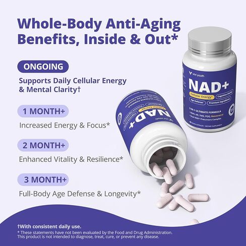 NAD+ Supplement for Women & Men – Multi-Pathway NAD Booster for Energy, Focus & Metabolic Health – with NMN 250mg, NR 100mg, Resveratrol, PQQ & Betaine in Saudi Arabia
