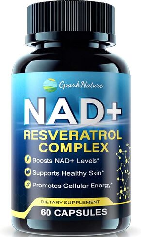 مكمل NAD+ - مكملات NAD للنساء والرجال - مركب Liposomal NAD+ ريسفيراترول مع يوروليثين A، CoQ10 - يعزز مستويات NAD+، الطاقة الخلوية والبشرة الصحية - تم اختباره من قبل طرف ثالث - 60 كبسولة in Saudi Arabia