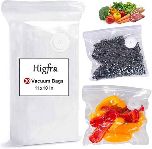 أكياس مانعة للتسرب خالية من مادة BPA قابلة لإعادة الاستخدام (8.5 * 8.3 بوصة)، 30 قطعة ومشبكين للغلق، صمام بلاستيكي مطور، شفاف، قفل بسحاب مزدوج، قابل للميكروويف، تخزين الطعام، الطبخ in Kuwait