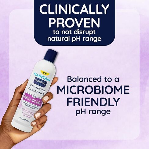 Monistat Gentle-Balance Feminine Cleanser for Women, Feminine Wash with Lactic Acid and Oatmeal Extract, Fragrance-Free, pH Balanced, 10 Fl Oz in Kuwait