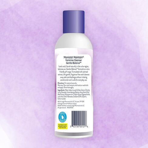 Monistat Gentle-Balance Feminine Cleanser for Women, Feminine Wash with Lactic Acid and Oatmeal Extract, Fragrance-Free, pH Balanced, 10 Fl Oz in Kuwait