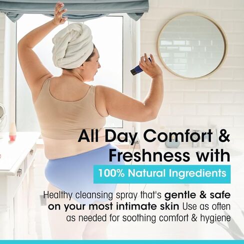 vh Essentials رذاذ التطهير الحميم مع حمض هيبوكلوروس 3 أوقية سائلة - منظف أنثوي لطيف ومتوازن لدرجة الحموضة للتحكم في الرائحة والنضارة والراحة - خالي من الكحول وخالي من اللدغة in Kuwait