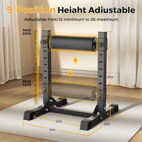 حامل القرفصاء البلغاري المنفصل، حامل أسطواني للقرفصاء بساق واحدة للقرفصاء المنفصل مع 9 ارتفاعات قابلة للتعديل، حامل القرفصاء بساق واحدة بسعة 330 رطل لتدريب الساق وصالة الألعاب الرياضية المنزلية in Kuwait