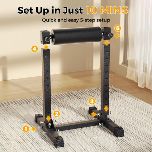 حامل القرفصاء البلغاري المنفصل، حامل أسطواني للقرفصاء بساق واحدة للقرفصاء المنفصل مع 9 ارتفاعات قابلة للتعديل، حامل القرفصاء بساق واحدة بسعة 330 رطل لتدريب الساق وصالة الألعاب الرياضية المنزلية in Kuwait