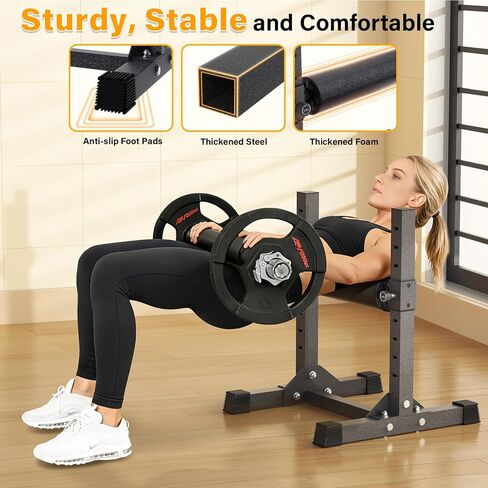 حامل القرفصاء البلغاري المنفصل، حامل أسطواني للقرفصاء بساق واحدة للقرفصاء المنفصل مع 9 ارتفاعات قابلة للتعديل، حامل القرفصاء بساق واحدة بسعة 330 رطل لتدريب الساق وصالة الألعاب الرياضية المنزلية in Kuwait