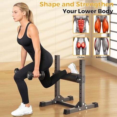 حامل القرفصاء البلغاري المنفصل، حامل أسطواني للقرفصاء بساق واحدة للقرفصاء المنفصل مع 9 ارتفاعات قابلة للتعديل، حامل القرفصاء بساق واحدة بسعة 330 رطل لتدريب الساق وصالة الألعاب الرياضية المنزلية in Kuwait