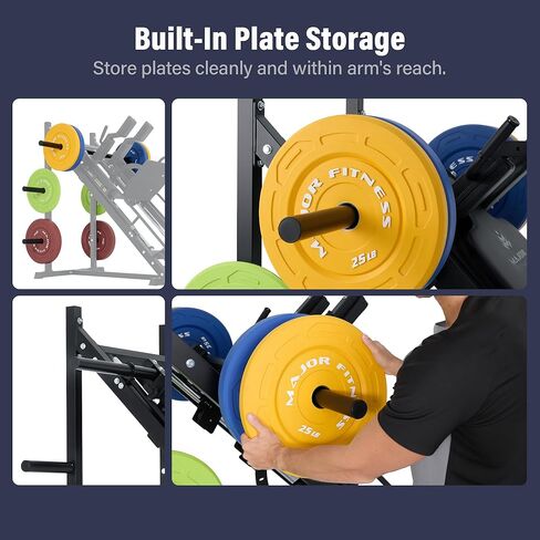 Major Fitness Drone S1 Leg Press Hack Squat Machine, All-in-One Lower Body Strength Training Machine for Home Gym, Adjustable Leg Press, Linear Bearing System, Back Support Cushion in Kuwait