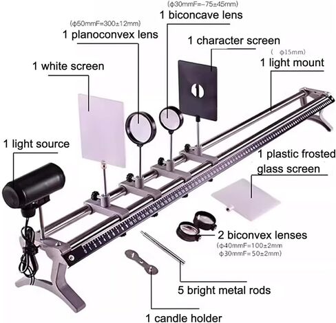 Laboratory Appliance Optics Equipment Tool, Physical Optical Bench Set with Metal Base, Easy Assembly Detachable and Clearly Graduated, for Measure Focal Lengths in Kuwait