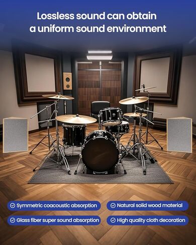 2 pack Bass Traps,24" X 12" Wooden Acoustic Panels,Better than Bass Trap Studio Foam,Corner Block Finish,Acoustic Treatment Panels for Studio, Listening Room or Theater in Saudi Arabia
