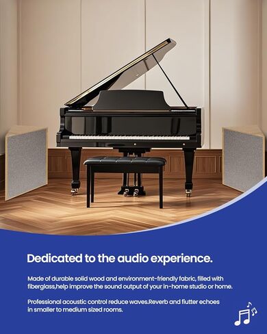 2 pack Bass Traps,24" X 12" Wooden Acoustic Panels,Better than Bass Trap Studio Foam,Corner Block Finish,Acoustic Treatment Panels for Studio, Listening Room or Theater in Saudi Arabia