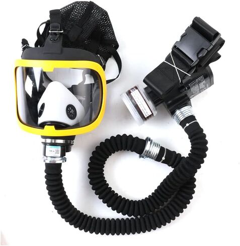 جهاز تنفس لكامل الوجه، قناع واقٍ مزود بمضخة هواء للغازات والطلاء والمواد الكيميائية والغبار، جهاز تنفس يعمل بالطاقة، 110 مللي أمبير - 300 مللي أمبير 62 لتر/دقيقة 74 لتر/دقيقة تدفق إمداد الهواء in Kuwait