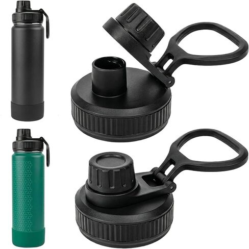 2 حزمة استبدال غطاء متوافق مع Thermoflask ، غطاء دليل التسرب يناسب thermoflask 16 18 24 32 40 64 أوقية زجاجة الفم العريض ، ومقبض سهلة تحمل ، BPA خالية. in Kuwait