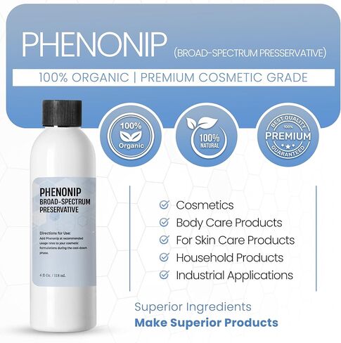 Phenonip (1 Ounces / 30 mL), Phenonip Natural Preservative for Lotion, Cream, Phenonip Organic Preservative DIY Lotion and Scrub by Talsen Chemicals in Saudi Arabia