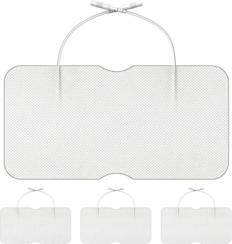 DOMAS Large TENS Pads for Lower-Back Pain Relief, Compatible with TENS 7000 and Other 2.0mm Pin Units, 4"×8", Dual-Lead, Reusable, Latex-Free, 4-Pack in Kuwait
