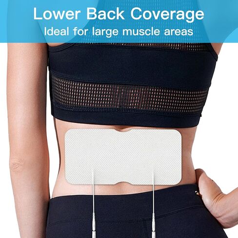 DOMAS Large TENS Pads for Lower-Back Pain Relief, Compatible with TENS 7000 and Other 2.0mm Pin Units, 4"×8", Dual-Lead, Reusable, Latex-Free, 4-Pack in Kuwait