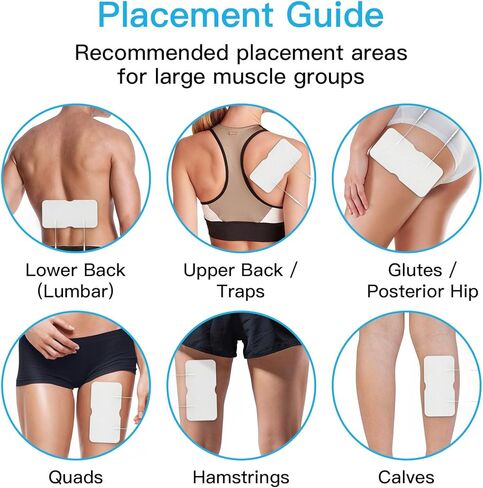 DOMAS Large TENS Pads for Lower-Back Pain Relief, Compatible with TENS 7000 and Other 2.0mm Pin Units, 4"×8", Dual-Lead, Reusable, Latex-Free, 4-Pack in Kuwait