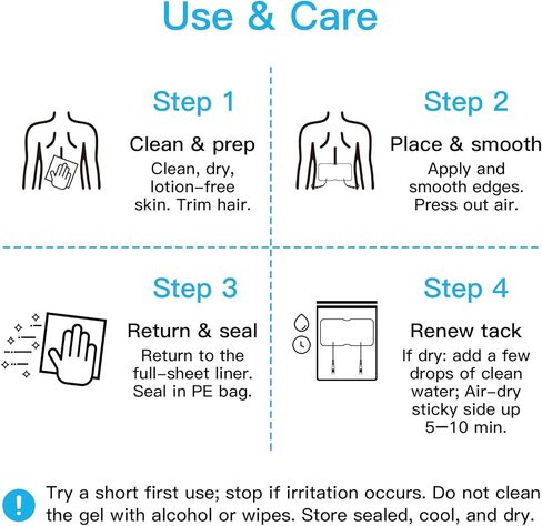 DOMAS Large TENS Pads for Lower-Back Pain Relief, Compatible with TENS 7000 and Other 2.0mm Pin Units, 4"×8", Dual-Lead, Reusable, Latex-Free, 4-Pack in Kuwait