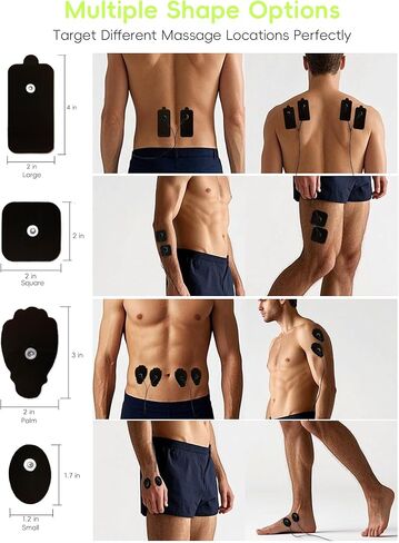 20 قطعة من وسادات الأقطاب الكهربائية لوحدة عشرات مع مجموعة مجموعة كابلات سلكية. وسادات استبدال وحدة TENS ذاتية اللصق من هيدروجيل ممتازة قابلة لإعادة الاستخدام، متوافقة مع Belifu، AVCOO، NURSAL، TENS 7000، AUVON، Neocarbon in Kuwait