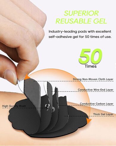 20 قطعة من وسادات الأقطاب الكهربائية لوحدة عشرات مع مجموعة مجموعة كابلات سلكية. وسادات استبدال وحدة TENS ذاتية اللصق من هيدروجيل ممتازة قابلة لإعادة الاستخدام، متوافقة مع Belifu، AVCOO، NURSAL، TENS 7000، AUVON، Neocarbon in Kuwait