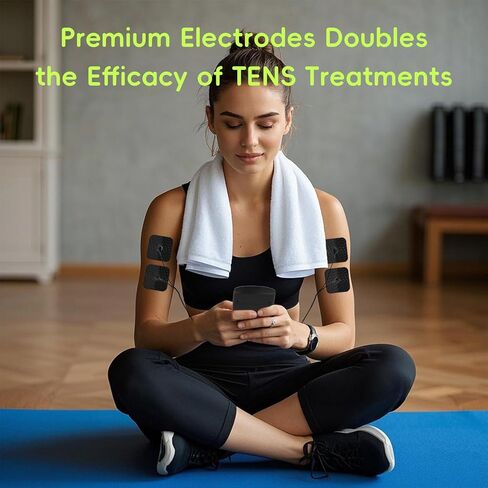 20 قطعة من وسادات الأقطاب الكهربائية لوحدة عشرات مع مجموعة مجموعة كابلات سلكية. وسادات استبدال وحدة TENS ذاتية اللصق من هيدروجيل ممتازة قابلة لإعادة الاستخدام، متوافقة مع Belifu، AVCOO، NURSAL، TENS 7000، AUVON، Neocarbon in Kuwait