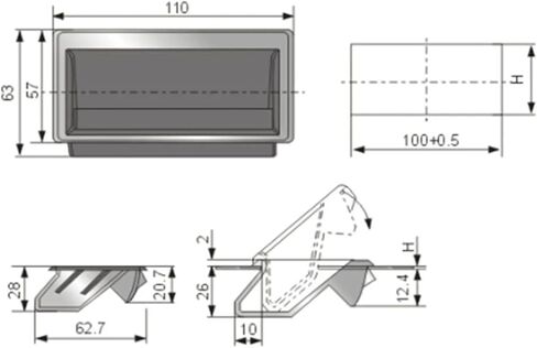 Black Plastic Concealed Handle Embedded LS107 Card LS537-1 1Pcs in Saudi Arabia