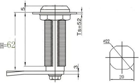 MS705-62 Long Lock Body Stainless Steel Triangle Power Box Door 1Pcs(S Type (SUS304)) in Saudi Arabia