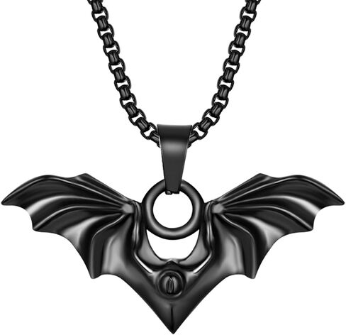 Yonhon Bat Wing Necklace Stainless Steel Gothic Bat Pendant for Women in Kuwait