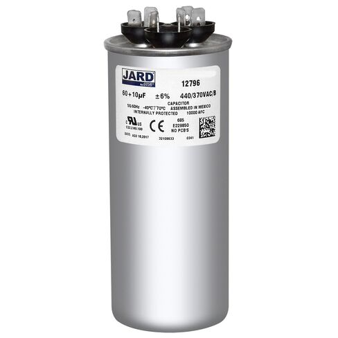 60/10 MFD 370 440 Volt VAC Round Run Capacitor, Replaces 328P6010H37P37N5X SE57 3GR1060 CD60+10X370R TP-CAP-60/10/370R in Saudi Arabia