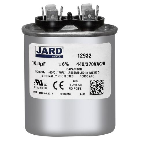 10 MFD 370 440 فولت VAC مكثف تشغيل بيضاوي، يستبدل SE1037-0 37100H 2008 POC10A TOC10 TP-CAP-10/370 in Kuwait
