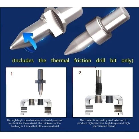 1piece Solid Carbide Hot Melt Short Drill Bit Flat Mouth, Hole Making Thermal Friction Round Mouth Drill Tip(10.9mm*M12) in Saudi Arabia