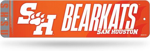 Rico Industries NCAA Sam Houston State Bearkats "Bearkats" لافتة شارع معدنية مقاس 4 × 15 بوصة ديكور منزلي - غرفة النوم - المكتب - كهف الرجل in Saudi Arabia