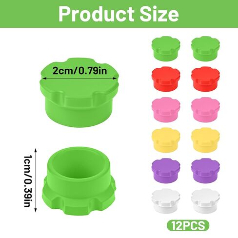 sibba 12pack 3ml قوارير زجاجية قبعات قارورة واقية مانعة للتسرب سيليكون الببتيد الأغطية قابلة لإعادة الاستخدام 6 ألوان قوارير يغطي لتخزين الببتيد حقن in Saudi Arabia