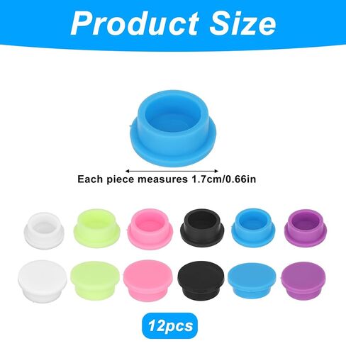 12 Pcs 3ml Glass Vials Protective Caps, 6 Assorted Colors Reusable Leak-Proof Protective Peptide Vial Bottle Lids for Injection Vials Organize and Quickly Identify in Saudi Arabia