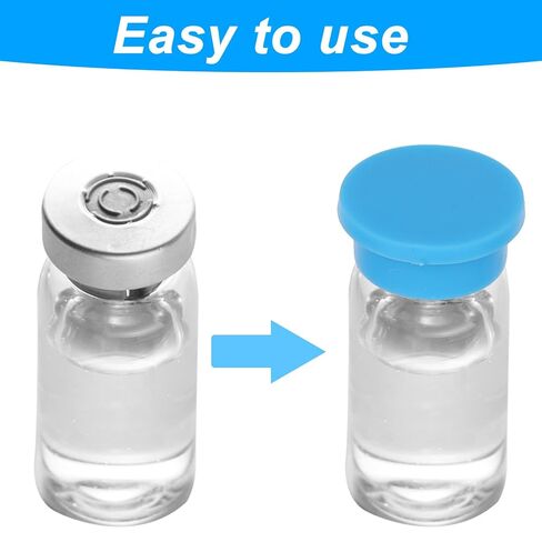 12 Pcs 3ml Glass Vials Protective Caps, 6 Assorted Colors Reusable Leak-Proof Protective Peptide Vial Bottle Lids for Injection Vials Organize and Quickly Identify in Saudi Arabia
