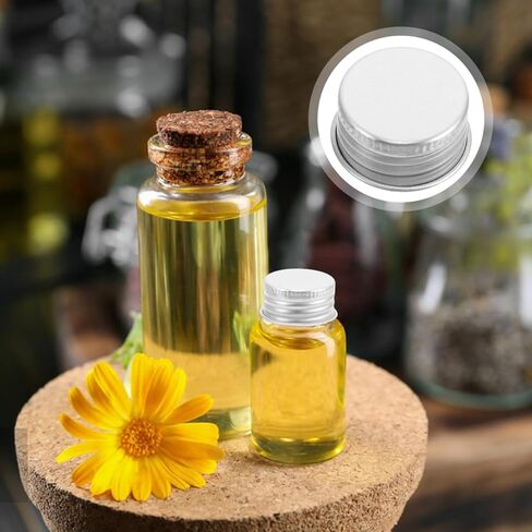 OUNONA Leakproof Bottle Caps 50-Pack Mini Screw Top Aluminum Lids with Airtight Seal for Glass Bottles and Liquid Containers Replacement Covers in Saudi Arabia