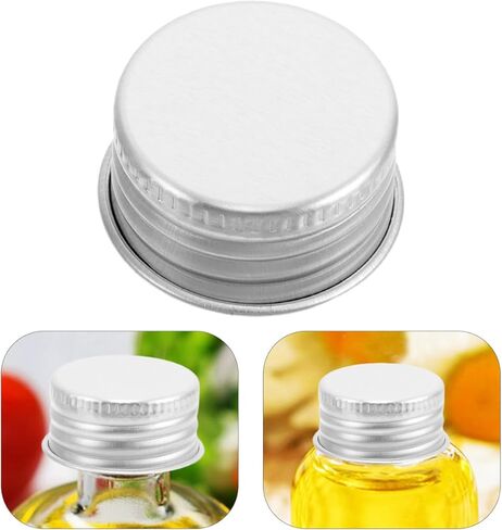 OUNONA Leakproof Bottle Caps 50-Pack Mini Screw Top Aluminum Lids with Airtight Seal for Glass Bottles and Liquid Containers Replacement Covers in Saudi Arabia
