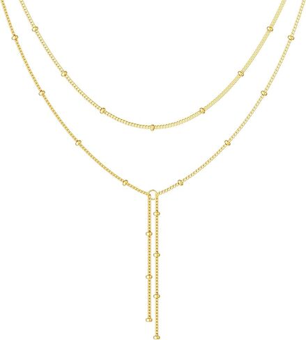 Lariat Necklace for Women, Long Chain, Drop & Layered Designs, Dainty Non-Tarnish Necklace in Kuwait