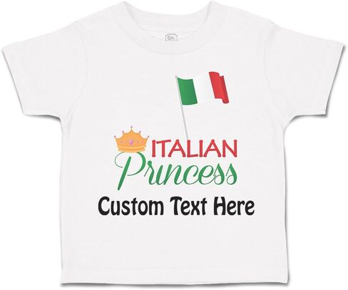 أعلام Toddler T-Shirt الأميرة الإيطالية مع العلم الوطني و Crown Crown Crown Boy & Girl Clother Country Baby Funny Tee Soft Pink Design فقط 24 شهرًا فقط in Kuwait