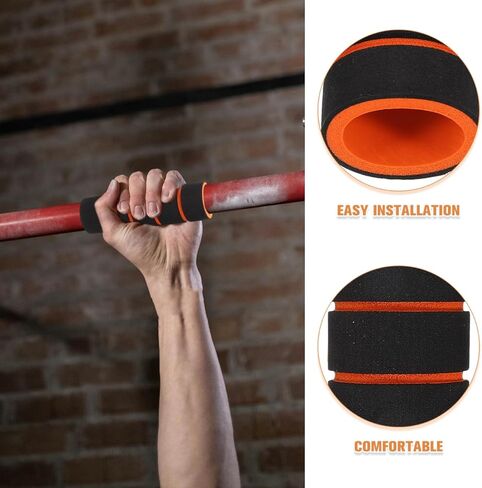 3 Pcs Foam Handle Grips : Non Slip Sponge Pull Up Bar Sleeve Handlebar Cover for Fitness Equipment Bicycle Motorbike, Easy Installation, 4.32X1.49X1.49in (Black) in Kuwait